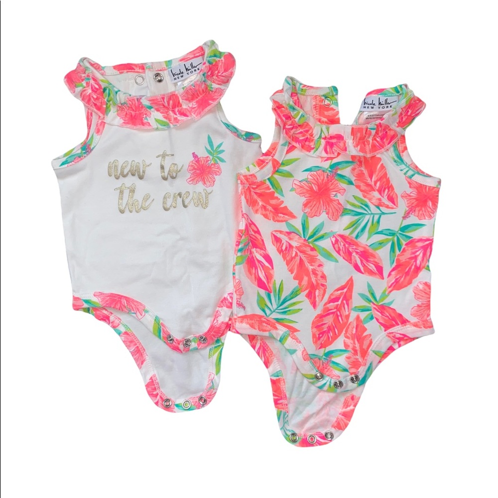 (Two) Nicole Miller Floral Onesies